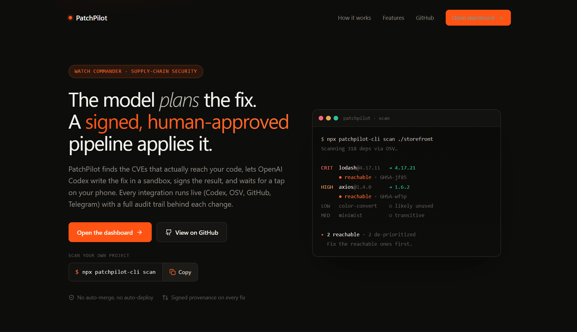 PatchPilot - AI Supply-Chain Security Platform